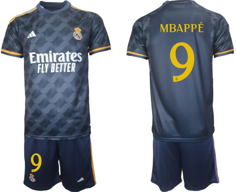 Men 2023-2024 Club Real Madrid away blue 9 Soccer Jersey